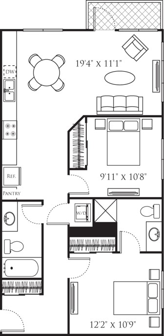 Floor plan layout diagram for B3